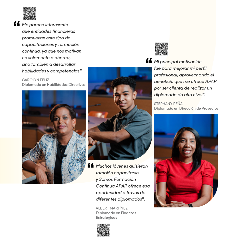 Testimonios jovenes que participaron en el programa.